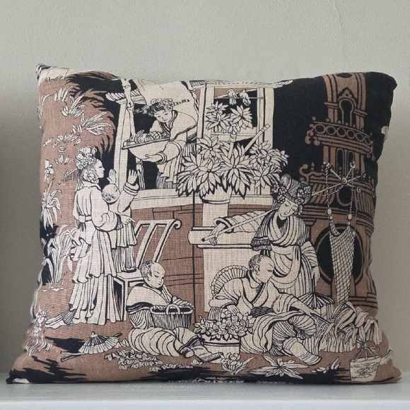 Vintage Chinoiserie Design Oriental Pillow Set - Picture 5 of 7